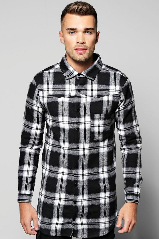 Long Sleeve Buffalo Longline Check Shirt